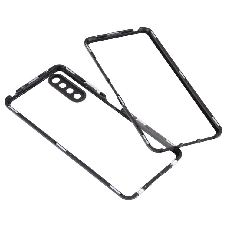 For Sony Xperia 10 III HD Magnetic Metal Tempered Glass Phone Case(Black)