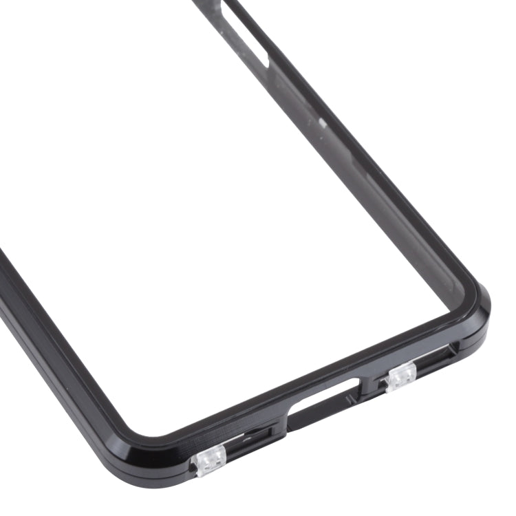 For Sony Xperia 10 III HD Magnetic Metal Tempered Glass Phone Case(Black)