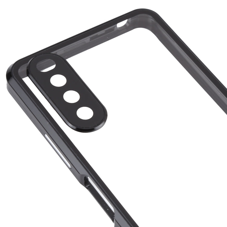 For Sony Xperia 10 III HD Magnetic Metal Tempered Glass Phone Case(Black)