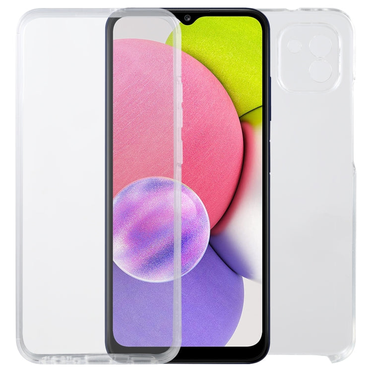 For Samsung Galaxy A03 166mm Version PC+TPU Double-Sided All-Inclusive Transparent Phone Case