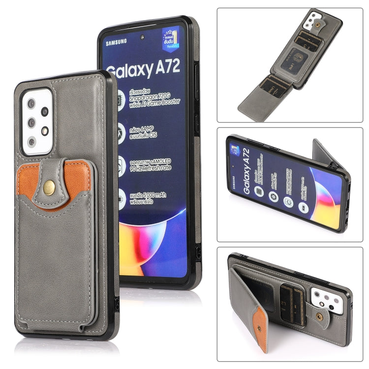 For Samsung Galaxy A72 5G Soft Skin Leather Wallet Bag Phone Case