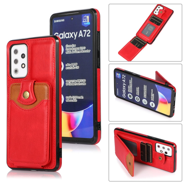 For Samsung Galaxy A72 5G Soft Skin Leather Wallet Bag Phone Case