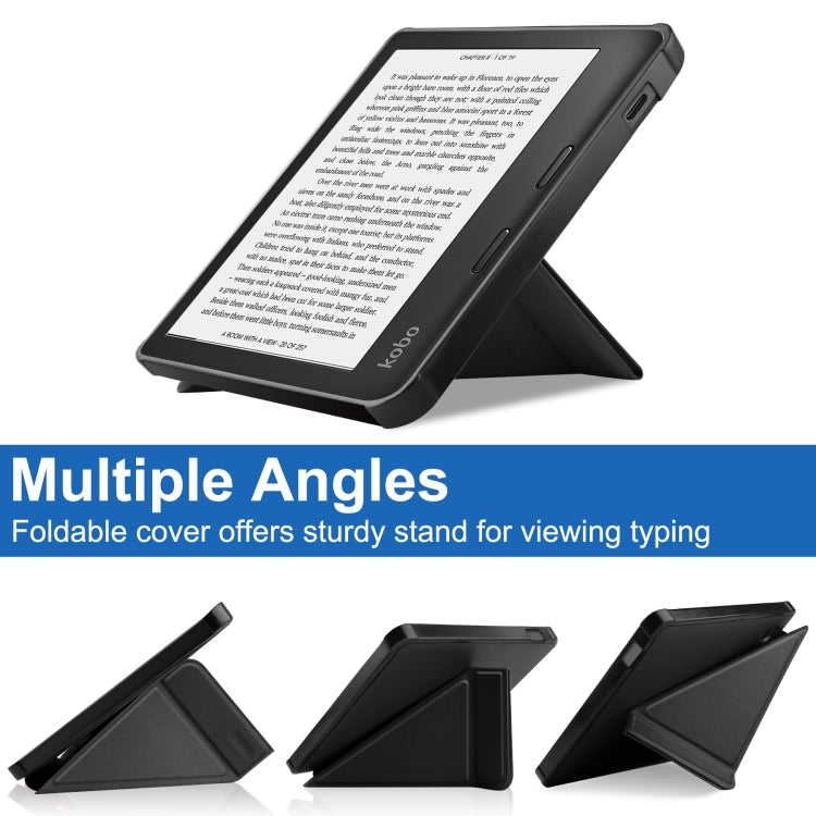 For KOBO Libra2 2021 TPU Multi-folding Leather Tablet Case