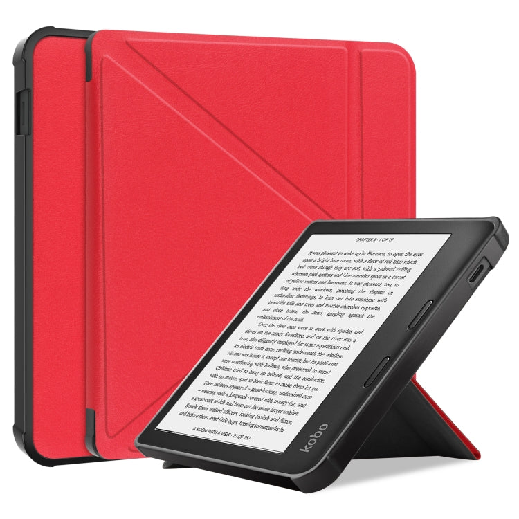 For KOBO Libra2 2021 TPU Multi-folding Leather Tablet Case