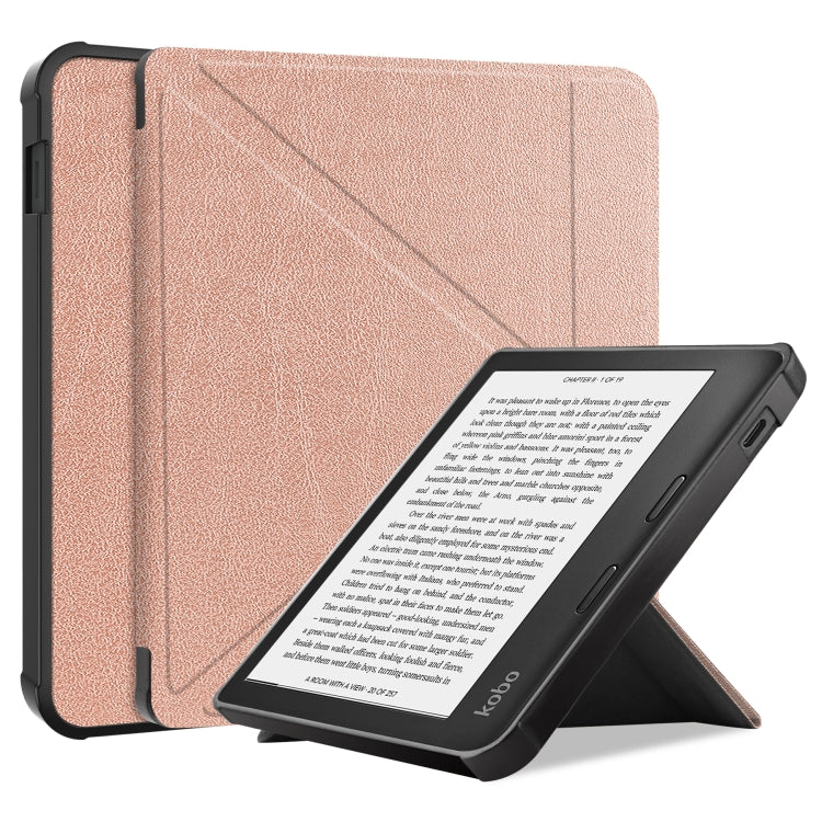 For KOBO Libra2 2021 TPU Multi-folding Leather Tablet Case