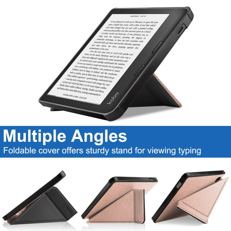 For KOBO Libra2 2021 TPU Multi-folding Leather Tablet Case