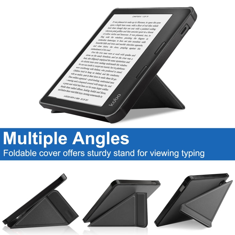 For KOBO Libra2 2021 TPU Multi-folding Leather Tablet Case