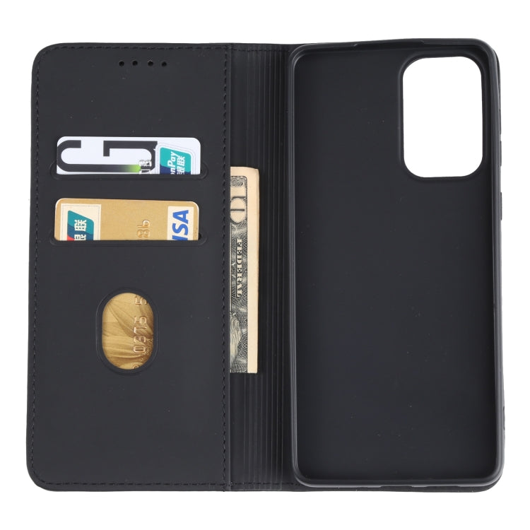 For Samsung Galaxy A73 Strong Magnetism Liquid Feel Leather Phone Case