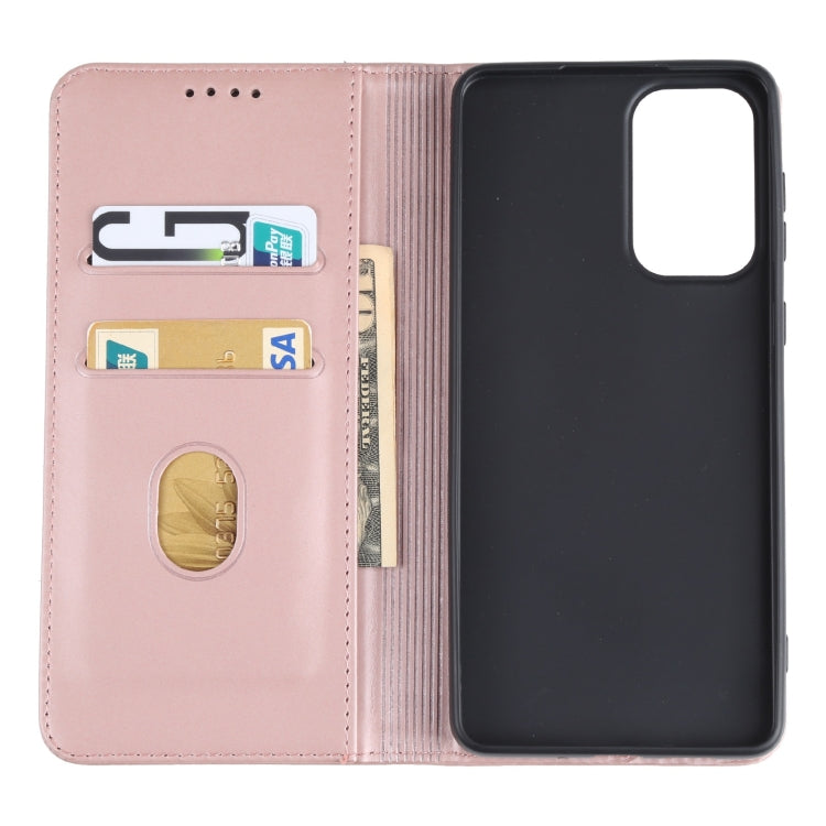 For Samsung Galaxy A73 Strong Magnetism Liquid Feel Leather Phone Case