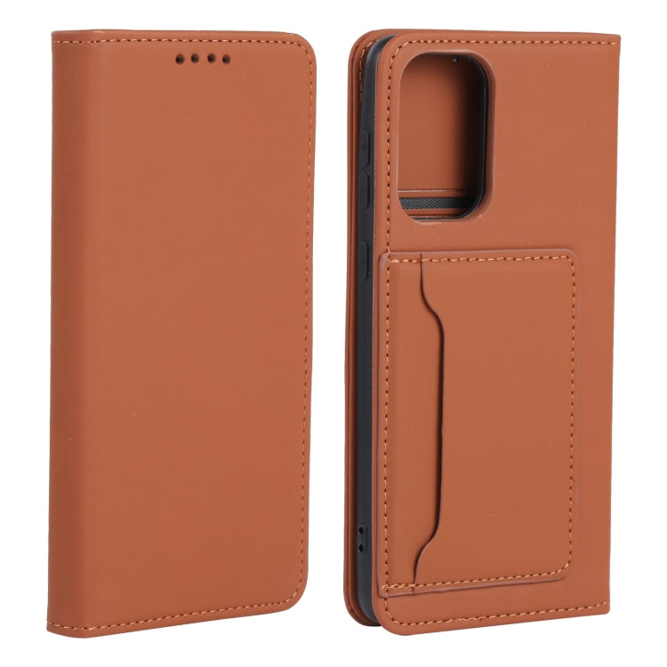 For Samsung Galaxy A73 Strong Magnetism Liquid Feel Leather Phone Case