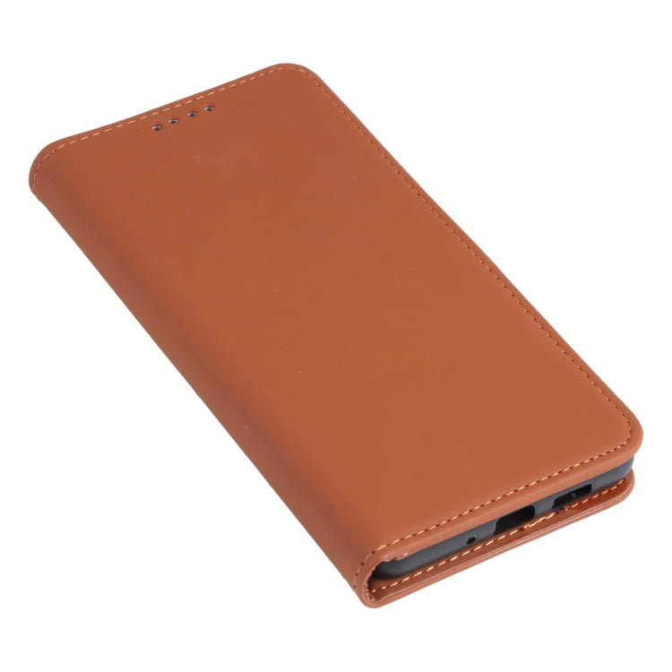 For Samsung Galaxy A73 Strong Magnetism Liquid Feel Leather Phone Case