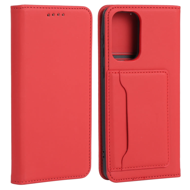 For Samsung Galaxy A73 Strong Magnetism Liquid Feel Leather Phone Case