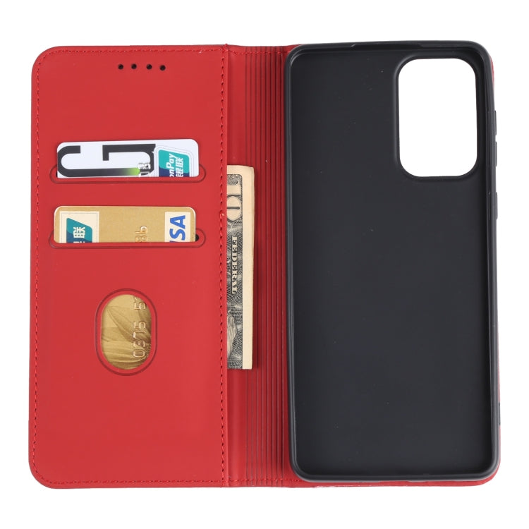 For Samsung Galaxy A73 Strong Magnetism Liquid Feel Leather Phone Case