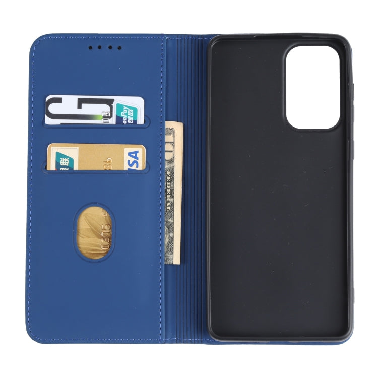 For Samsung Galaxy A73 Strong Magnetism Liquid Feel Leather Phone Case