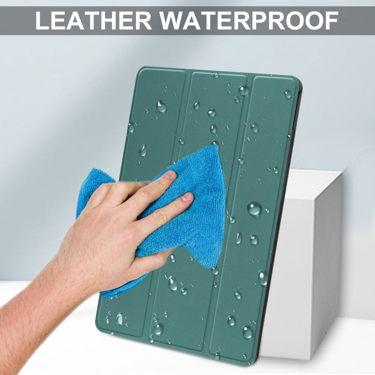 For Lenovo Tab P12 Pro 12.6 Three-folding Holder Custer Texture Leather Tablet Case