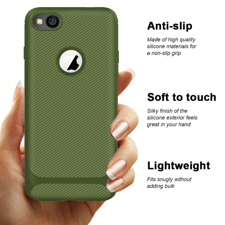 For iPhone 6 & 6s Carbon Fiber Texture Shockproof TPU Protective Case