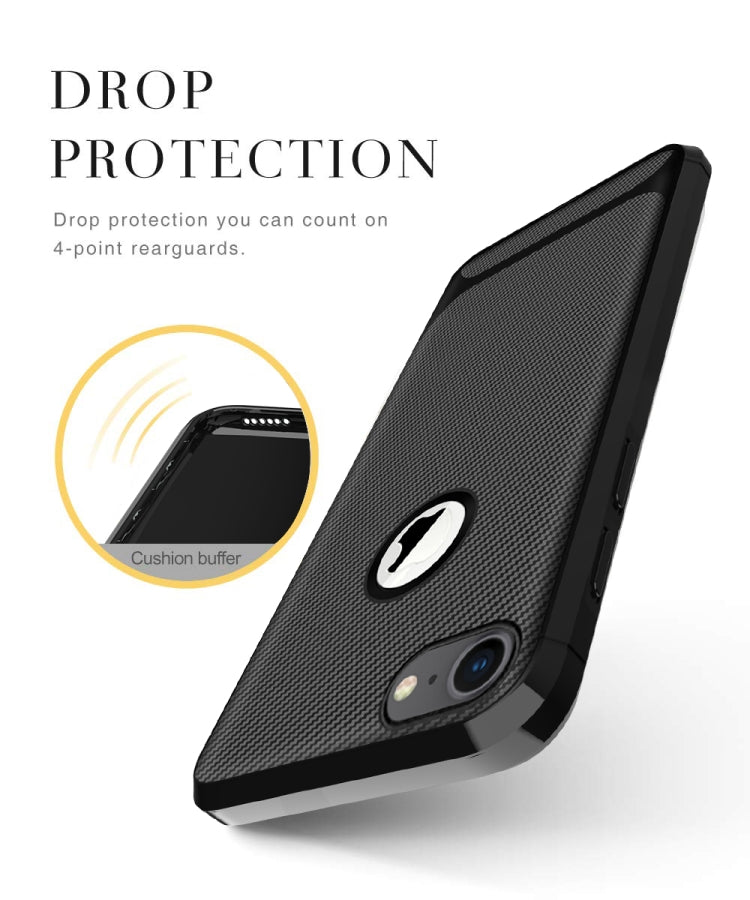 For iPhone 6 Plus & 6s Plus Carbon Fiber Texture Shockproof TPU Protective Case