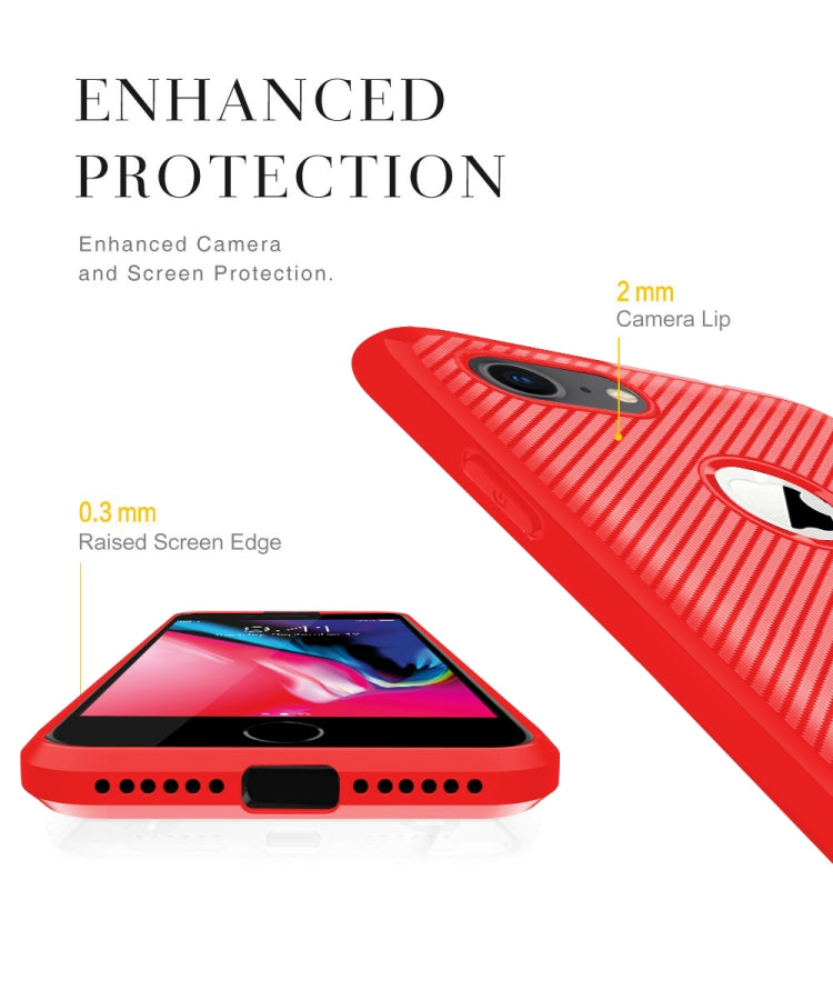 For iPhone 6 Plus & 6s Plus Carbon Fiber Texture Shockproof TPU Protective Case