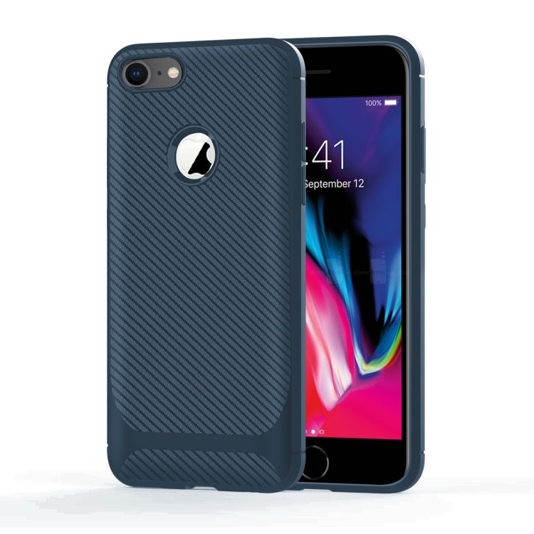 For iPhone 6 Plus & 6s Plus Carbon Fiber Texture Shockproof TPU Protective Case