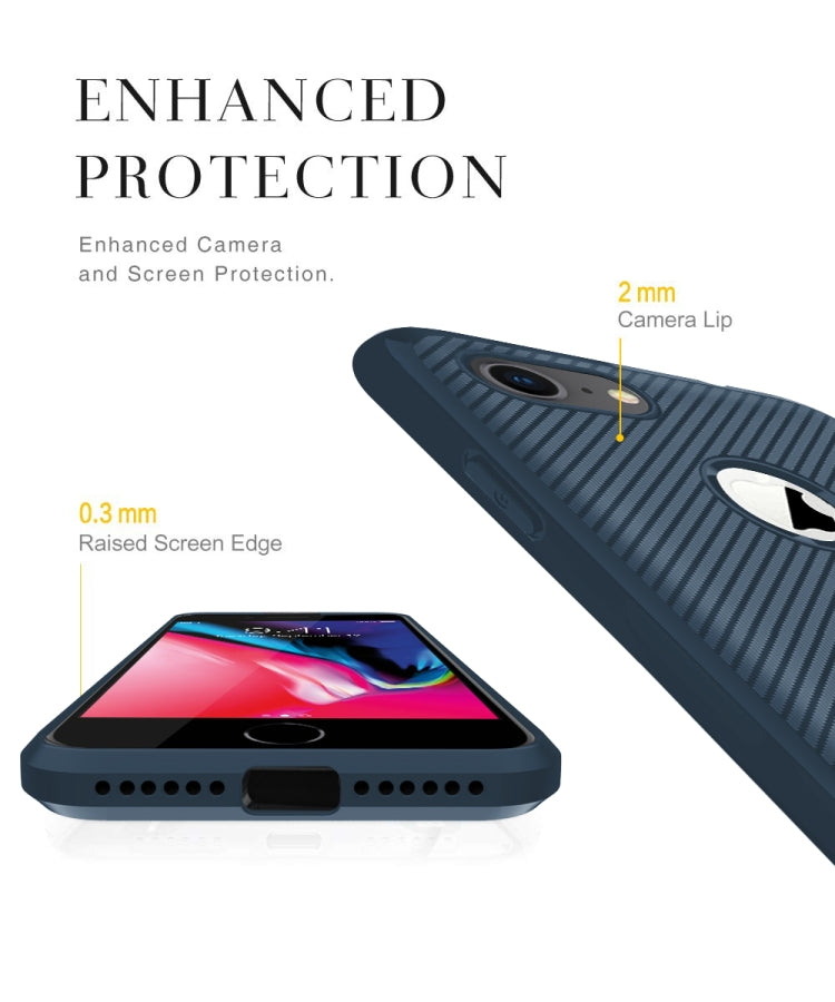 For iPhone 6 Plus & 6s Plus Carbon Fiber Texture Shockproof TPU Protective Case