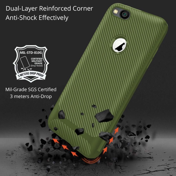 For iPhone 6 Plus & 6s Plus Carbon Fiber Texture Shockproof TPU Protective Case