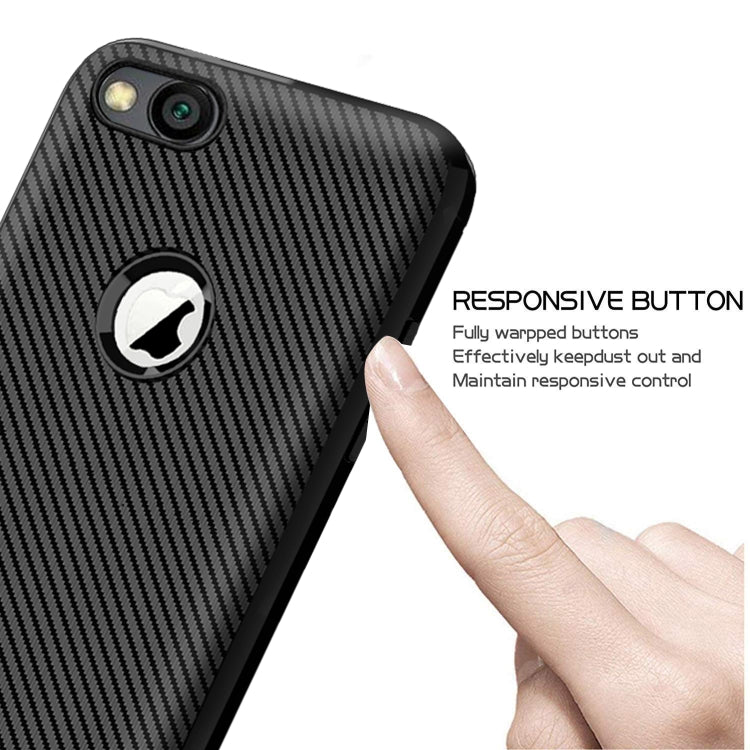 For iPhone SE 2020 & 8 & 7 Carbon Fiber Texture Shockproof TPU Protective Case