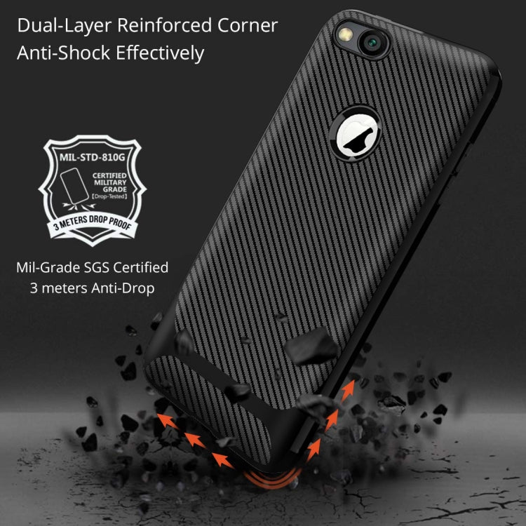 For iPhone SE 2020 & 8 & 7 Carbon Fiber Texture Shockproof TPU Protective Case
