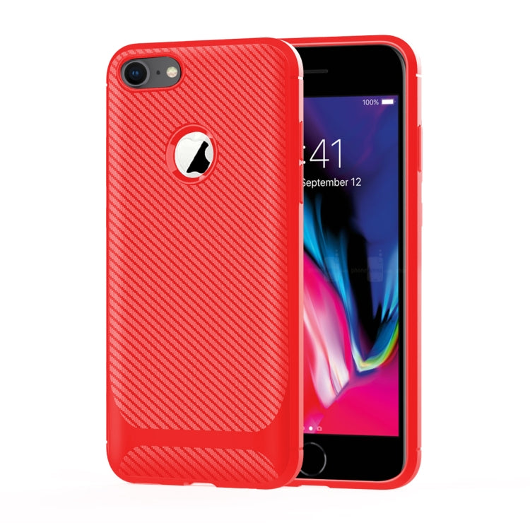 For iPhone SE 2020 & 8 & 7 Carbon Fiber Texture Shockproof TPU Protective Case
