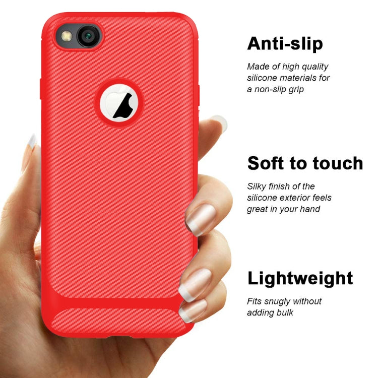 For iPhone SE 2020 & 8 & 7 Carbon Fiber Texture Shockproof TPU Protective Case