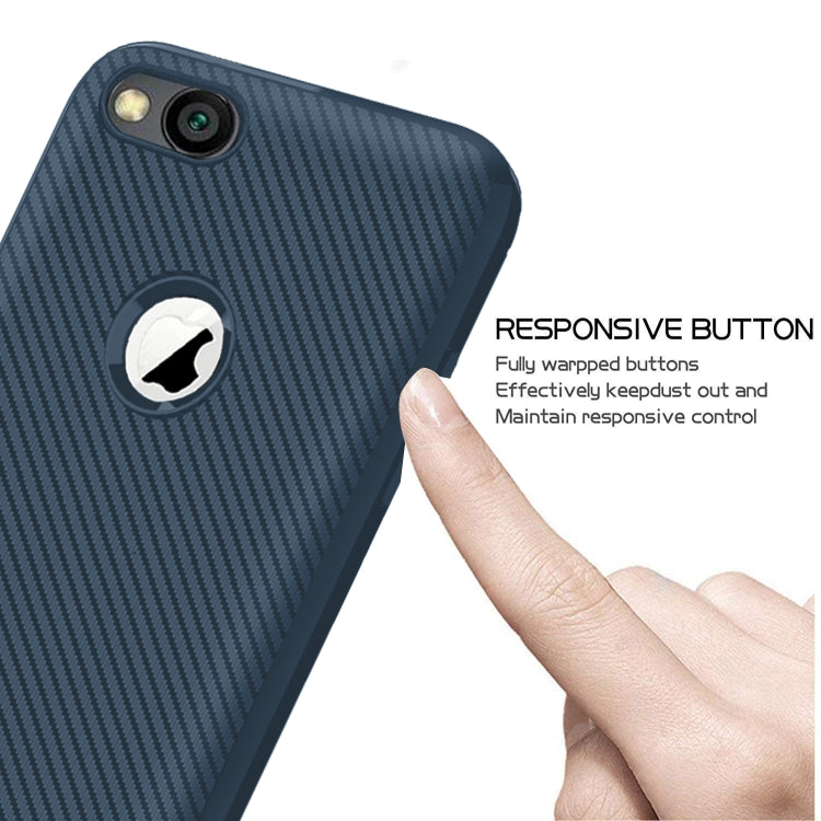 For iPhone SE 2020 & 8 & 7 Carbon Fiber Texture Shockproof TPU Protective Case