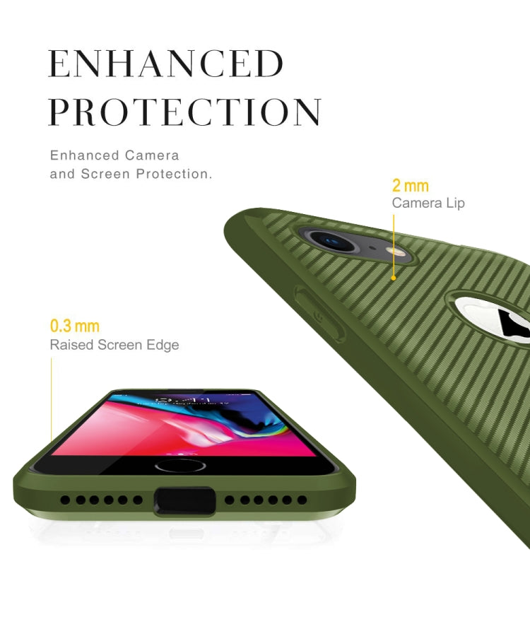 For iPhone SE 2020 & 8 & 7 Carbon Fiber Texture Shockproof TPU Protective Case