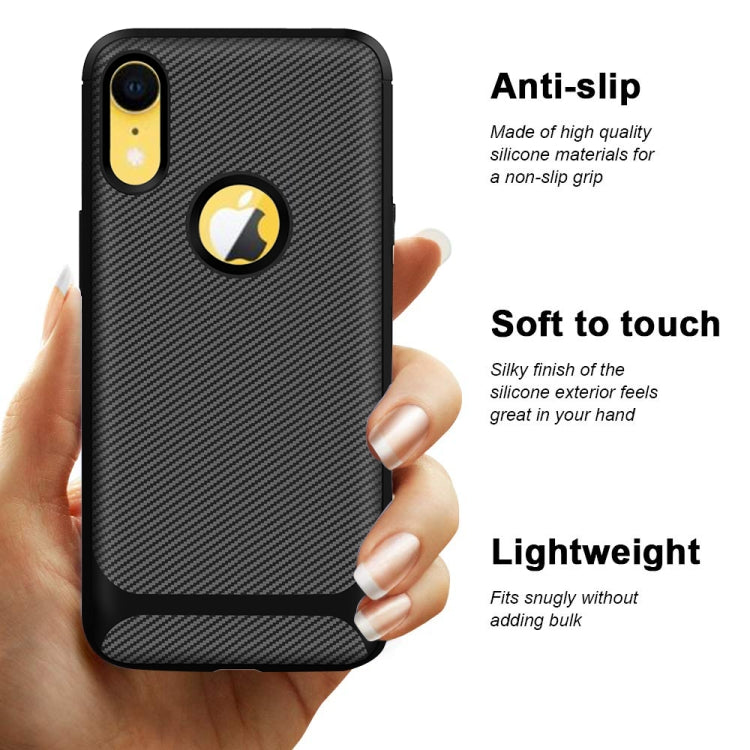 For iPhone XR Carbon Fiber Texture Shockproof TPU Protective Case