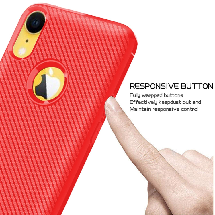 For iPhone XR Carbon Fiber Texture Shockproof TPU Protective Case
