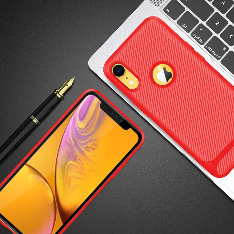 For iPhone XR Carbon Fiber Texture Shockproof TPU Protective Case