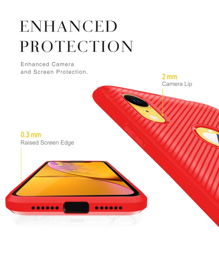 For iPhone XR Carbon Fiber Texture Shockproof TPU Protective Case