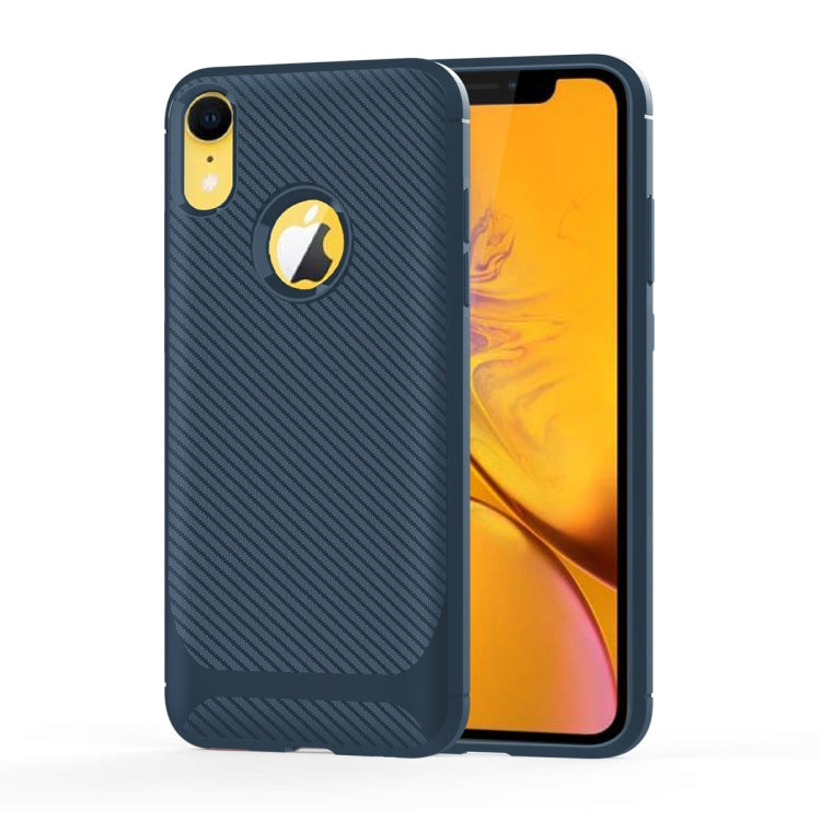 For iPhone XR Carbon Fiber Texture Shockproof TPU Protective Case