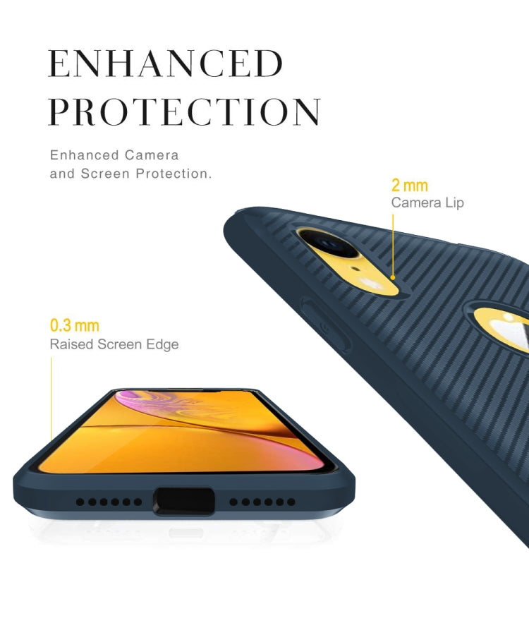 For iPhone XR Carbon Fiber Texture Shockproof TPU Protective Case