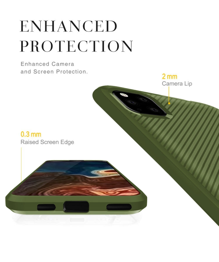 For iPhone 11 Pro Carbon Fiber Texture Shockproof TPU Protective Case