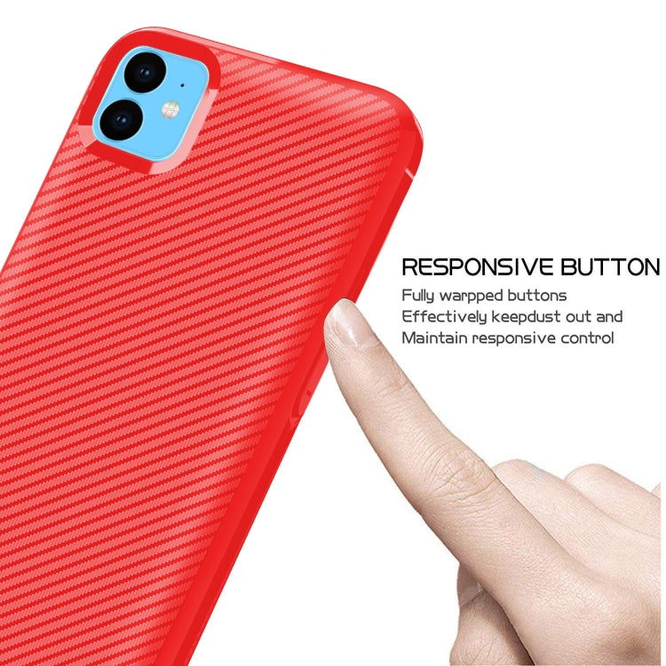 For iPhone 11 Carbon Fiber Texture Shockproof TPU Protective Case