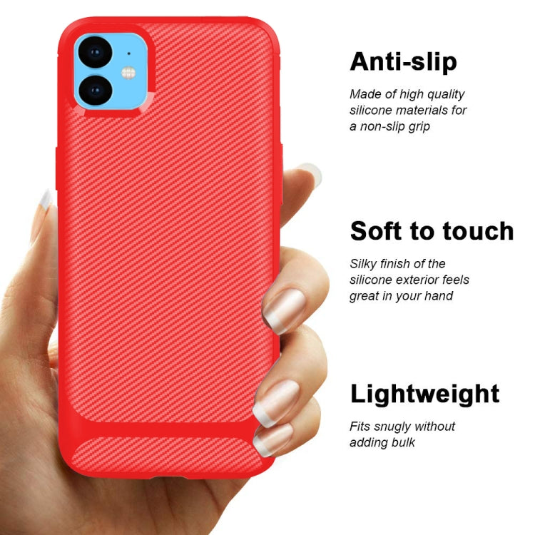 For iPhone 11 Carbon Fiber Texture Shockproof TPU Protective Case