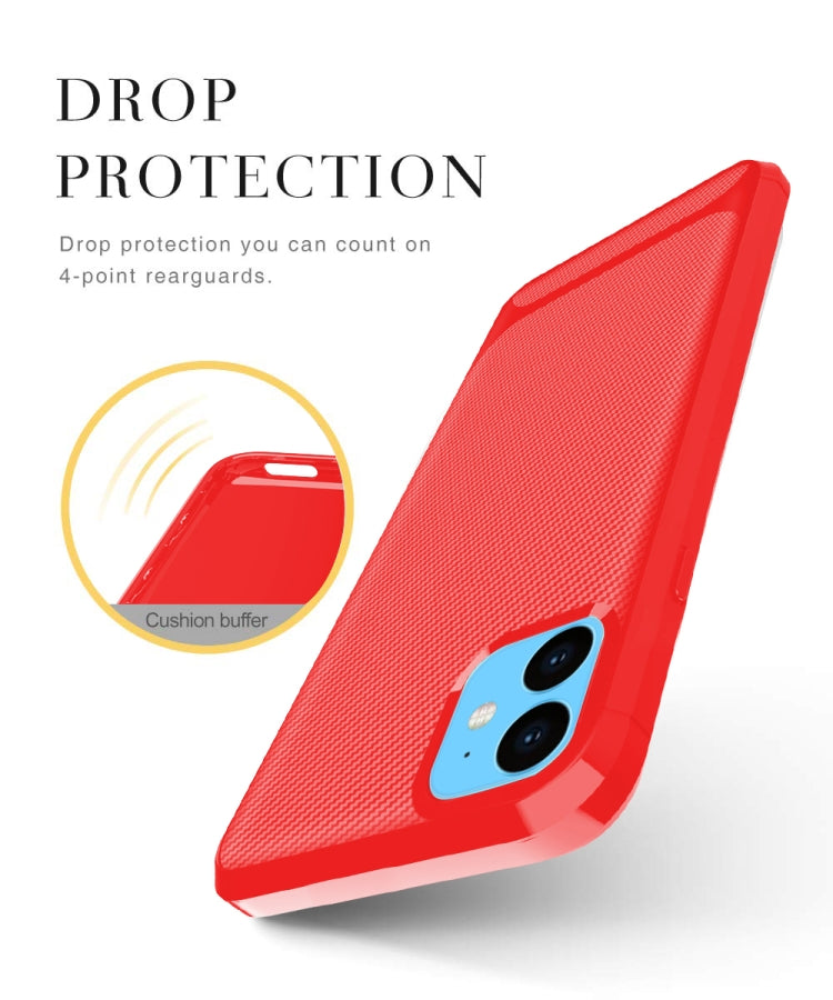 For iPhone 11 Carbon Fiber Texture Shockproof TPU Protective Case