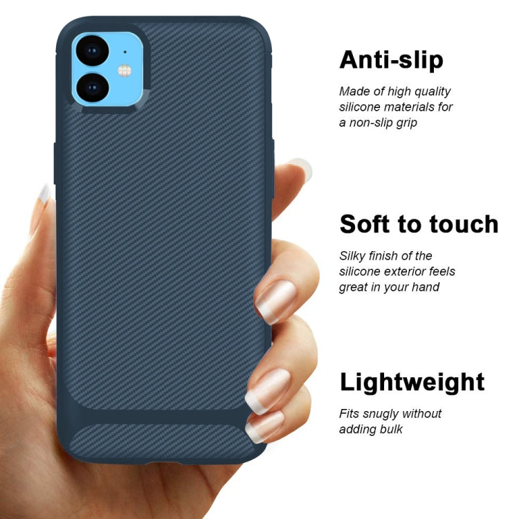 For iPhone 11 Carbon Fiber Texture Shockproof TPU Protective Case