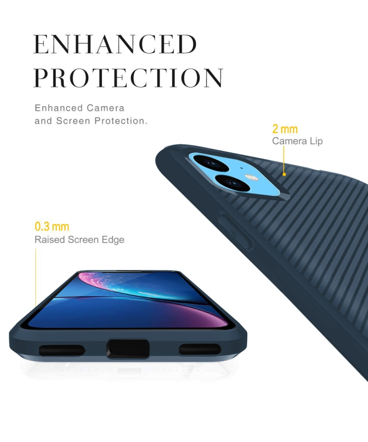 For iPhone 11 Carbon Fiber Texture Shockproof TPU Protective Case