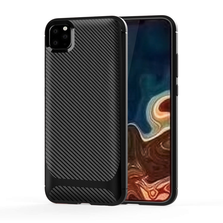 For iPhone 11 Pro Max Carbon Fiber Texture Shockproof TPU Protective Case