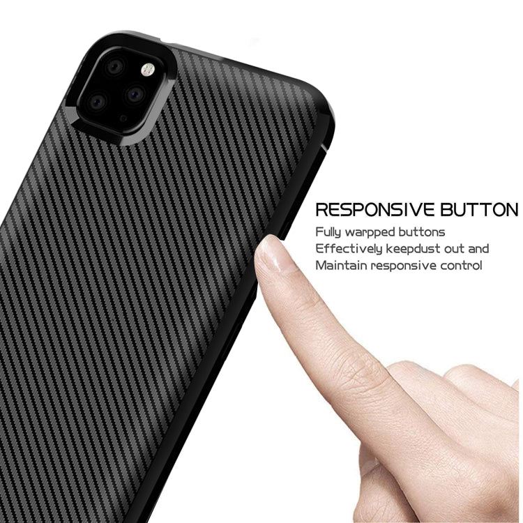 For iPhone 11 Pro Max Carbon Fiber Texture Shockproof TPU Protective Case