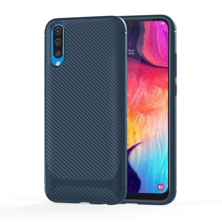 For Galaxy A50 Carbon Fiber Texture Shockproof TPU Protective Case