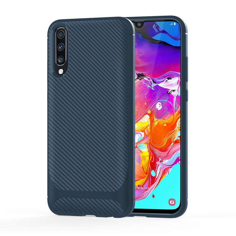 For Galaxy A70 Carbon Fiber Texture Shockproof TPU Protective Case