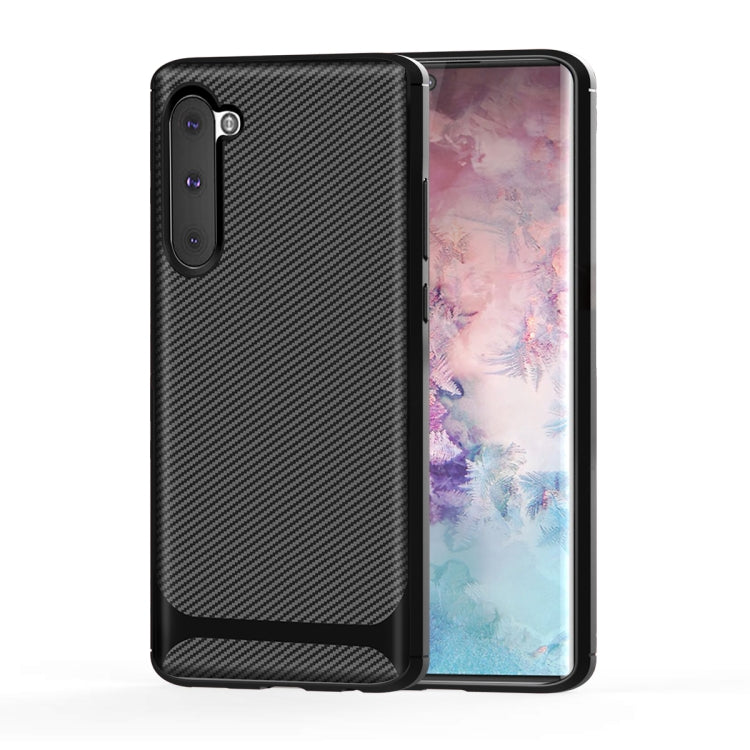 For Galaxy Note 10 Carbon Fiber Texture Shockproof TPU Protective Case