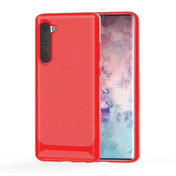For Galaxy Note 10 Carbon Fiber Texture Shockproof TPU Protective Case