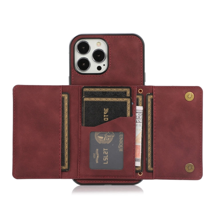 For iPhone 13 Pro Max Three-fold Leather Phone Case with Card Slot & Wallet & Holder